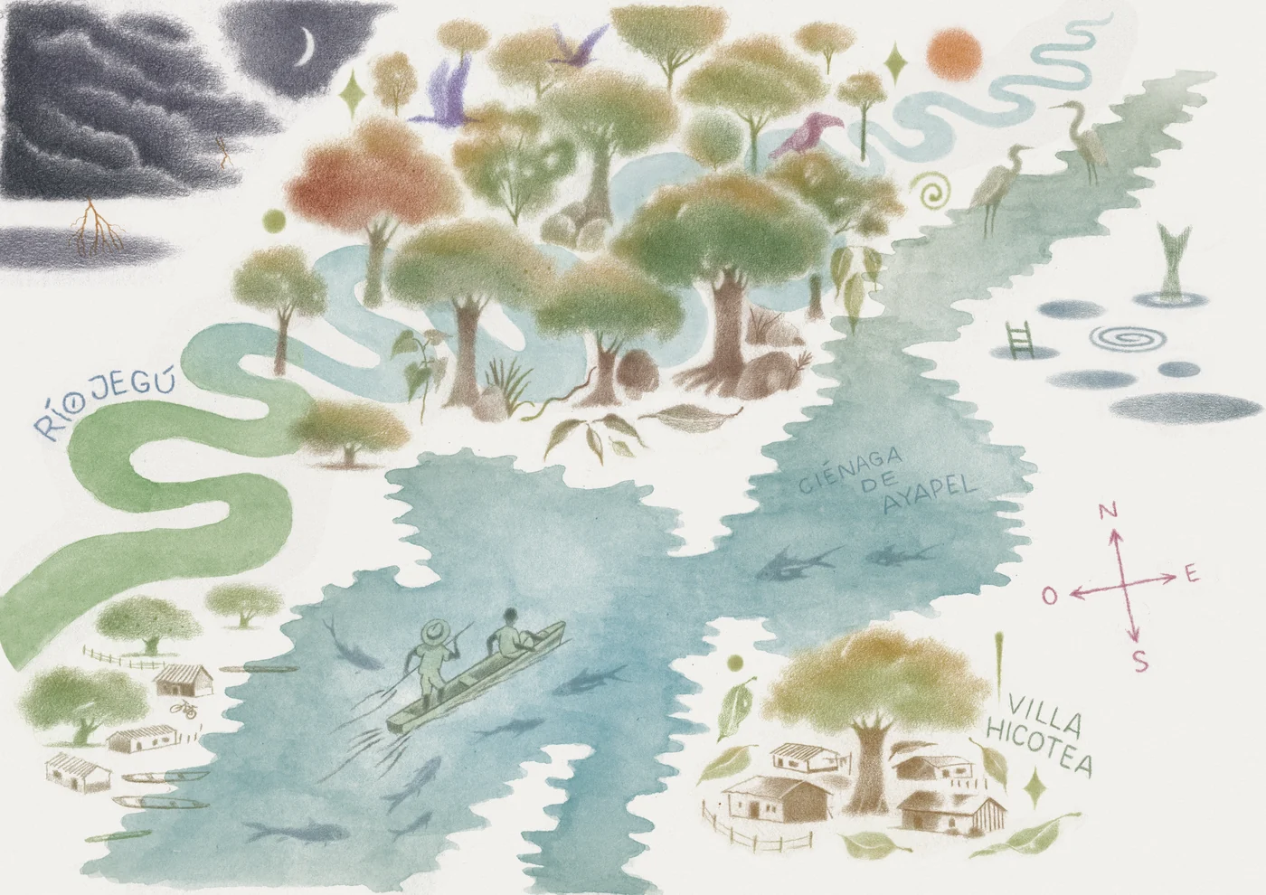 Mapa ilustrado de la Jarupia